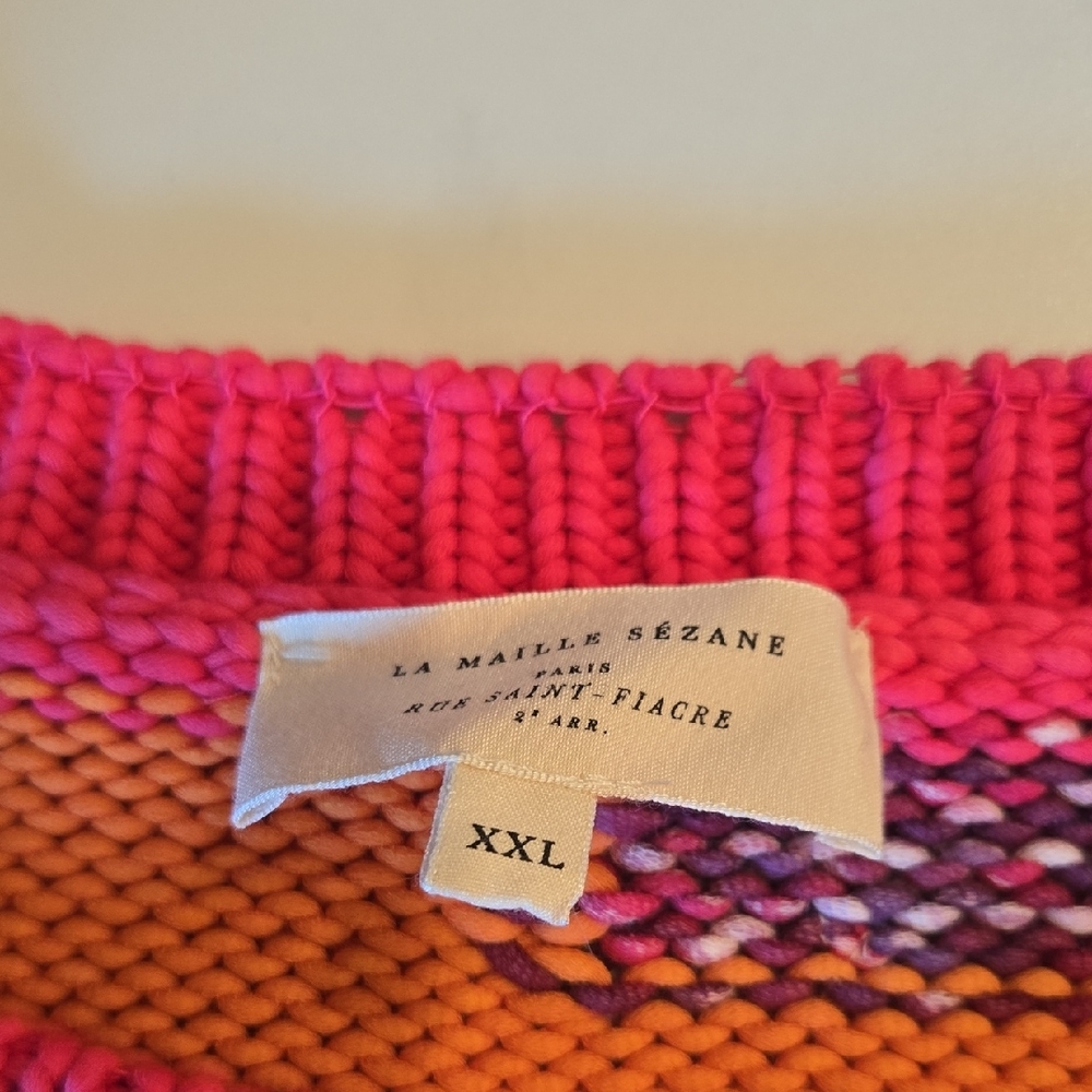 Sezane Chandler Multicolor Statement Sweater, Xxl… - image 3